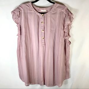 SOLD: Tea Rose Boutique Sleeveless Ruffle Tunic 3X